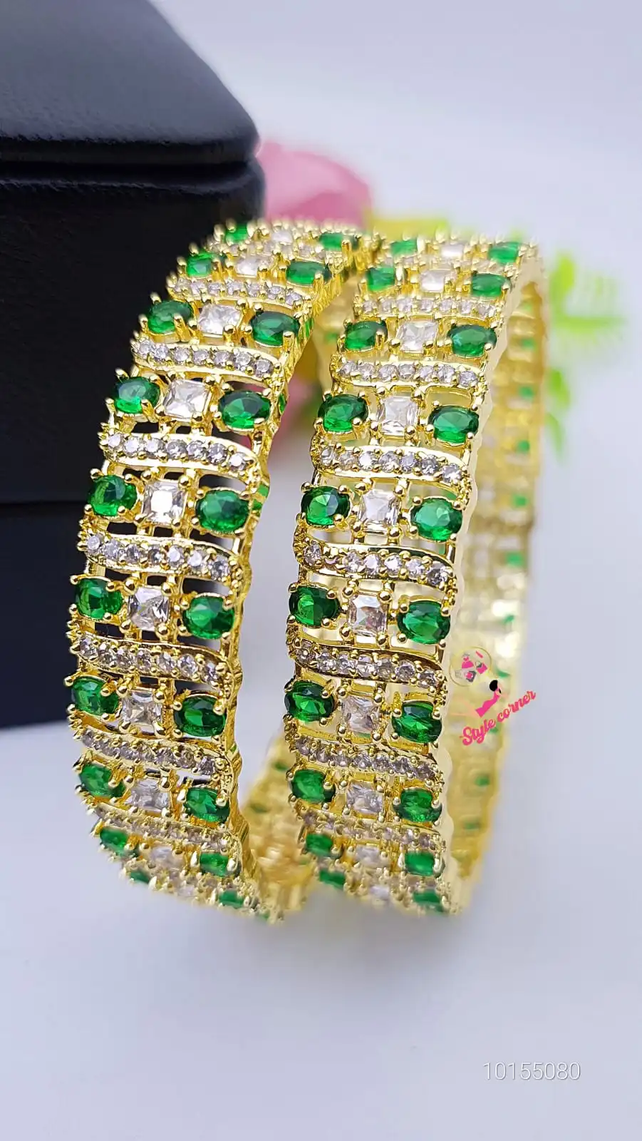 Diamond cut bangles